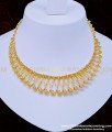 NLC915 - Elegant Modern Diamond Pattern White Stone Necklace with Earring Choker Necklace Set  