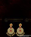 NLC918 - New Model Pure Gold Plated Lakshmi Design Uncut Diamond Stone Necklace with Earrings Set for Wedding 