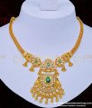 NLC919 - Unique Wedding Jewellery First Quality Uncut Diamond Stone Necklace With Earrings One Gram Gold Jewellery 
