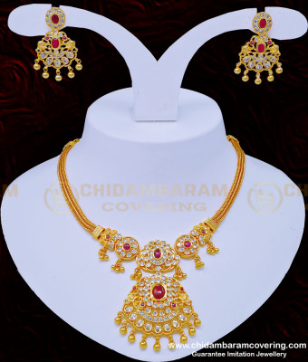 NLC920 - New Arrival First Quality Gold Plated Grand Uncut Diamond Stone Necklace Set Indian Wedding Jewellery 