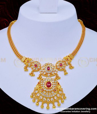 NLC920 - New Arrival First Quality Gold Plated Grand Uncut Diamond Stone Necklace Set Indian Wedding Jewellery 