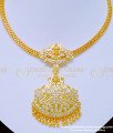 NLC927 - First Quality Impon Lakshmi Dollar White Stone Gold Plated Attigai for Wedding 