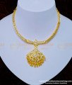NLC930 - Impon Gold Design White Stone One Gram Gold Attigai Necklace Online