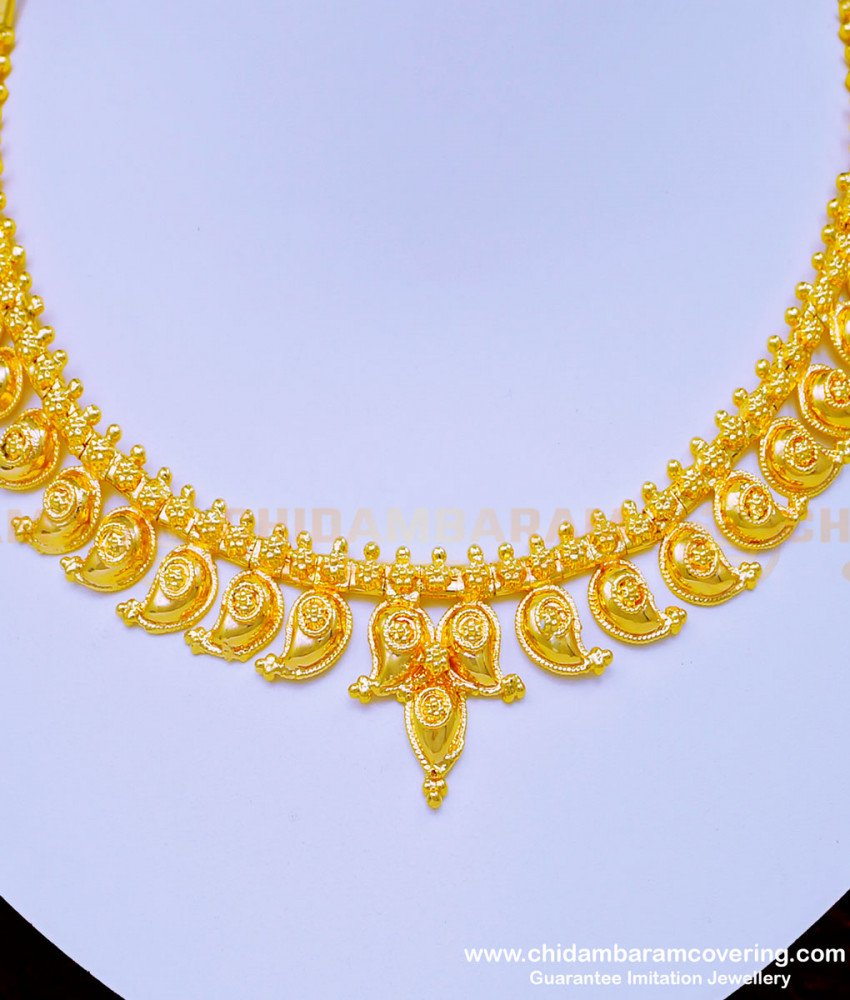 NLC936 - Traditional Gold Mango Necklace Design Gold Plated Jewellery Buy Online