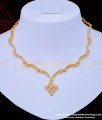 NLC943 - Simple Design Party Wear White Stone Never Fade Necklace with Earring Online