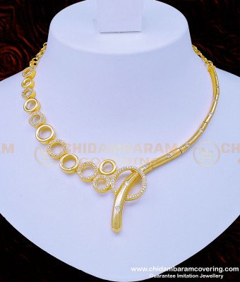 NLC945 - Unique Diamond Look White Stone Party Wear Necklace Set for Women 