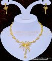 NLC946 - Modern Diamond Finish Sri Lankan Wedding Necklace with Earrings  