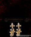 NLC948 - Beautiful Real Diamond Design White Stone Sri Lankan Necklace with Earrings