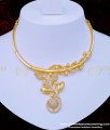 NLC948 - Beautiful Real Diamond Design White Stone Sri Lankan Necklace with Earrings