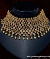 NLC951 - Bollywood Indian Bridal Ad Stone White and Ruby Choker Necklace with Earrings Set