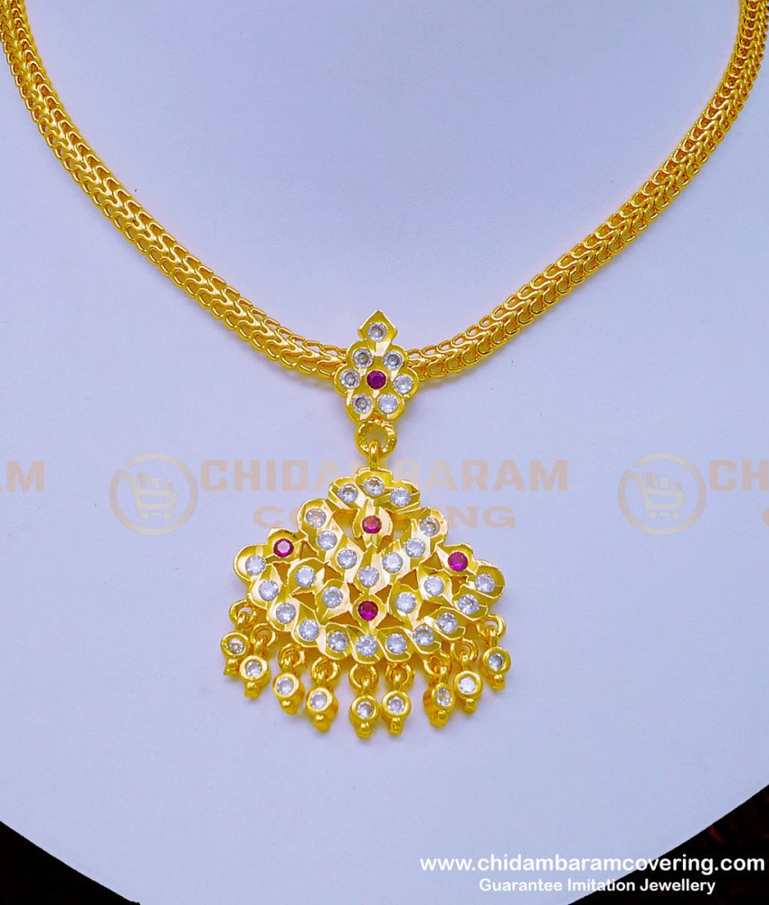 NLC953 - South Indian Jewellery Impon Attigai Necklace Design for Women