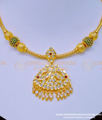 NLC960 - New Arrival Five Metal Balls Mugappu Impon Attigai Necklace for Wedding 