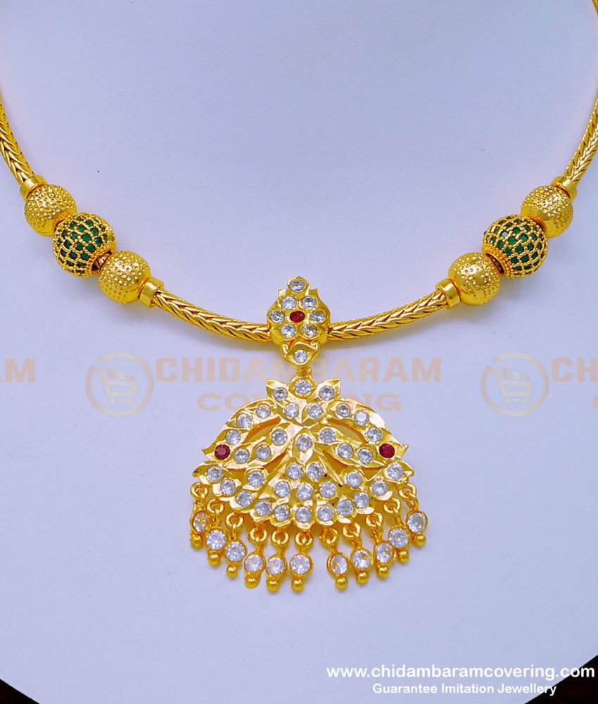 NLC960 - New Arrival Five Metal Balls Mugappu Impon Attigai Necklace for Wedding 
