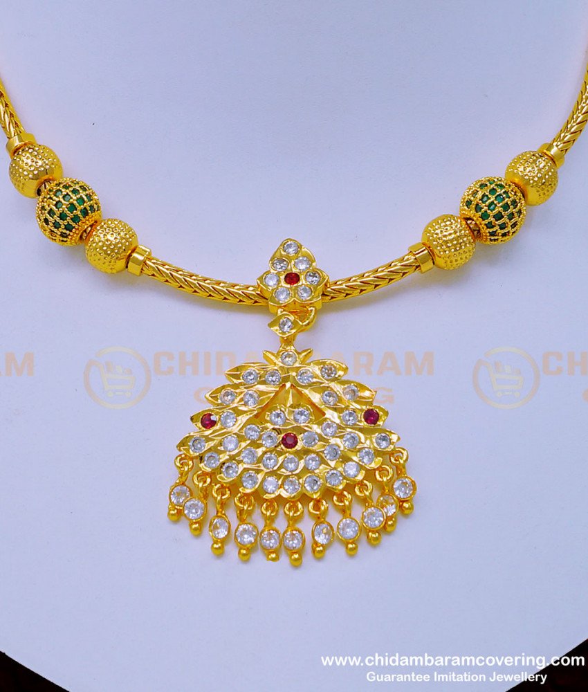NLC961 - New Arrival Impon Emerald Stone Balls with Impon Dollar Attigai Buy Online