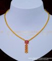 NLC966 - Elegant Party Wear 1 Gram Gold Simple Ruby Stone Necklace Design Online