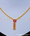 NLC966 - Elegant Party Wear 1 Gram Gold Simple Ruby Stone Necklace Design Online
