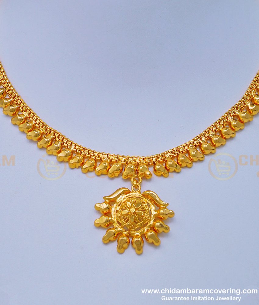 NLC970 - 1 Gram Gold Simple Gold Necklace Design Buy Online Shopping