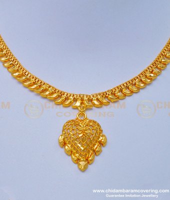 NLC972 - Real Gold Design Heart Shape Dollar Necklace Gold Covering Necklace Online