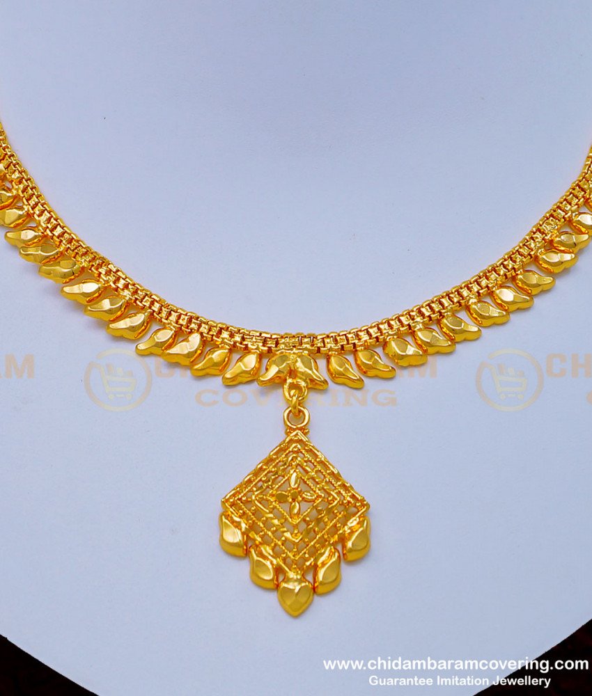 NLC973 - Wedding Gold Necklace Design Daily Use One Gram Gold Necklace 