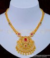 NLC976 - Gold Pattern First Quality Gold Plated Multi Stone Necklace for Wedding 