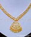 NLC977 - Latest Collection White Stone First Quality Five Metal Impon Attigai Necklace Online