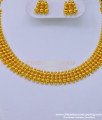 NLC983 - Beautiful Real Gold Look Gold Plated Gold Beads Necklace Set Kerala Jewellery Online