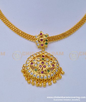 NLC995 - Buy Impon Attigai Collections South Indian Impon Multi Stone Attigai Design Necklace