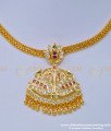 NLC998 - Getti Metal Multi Stone Double Swan Impon Necklace South Indian Imitation Jewellery  