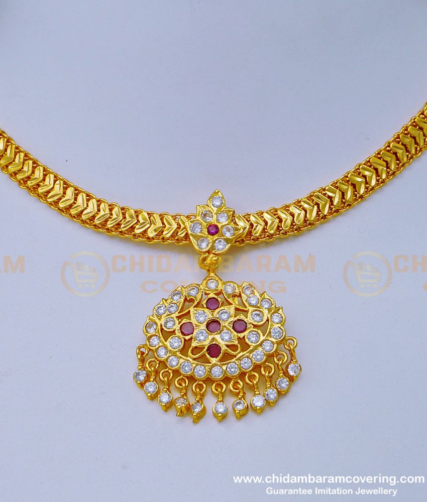 NLC999 - South Indian Jewellery Traditional Gold Design Impon Stone Attigai Buy Online Shopping