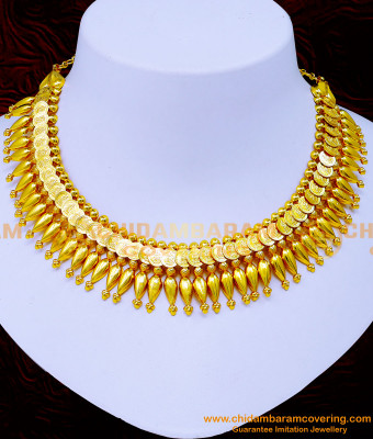 NLC1230 - Kerala Jewellery Lakshmi Kasu Mullamottu Necklace Design