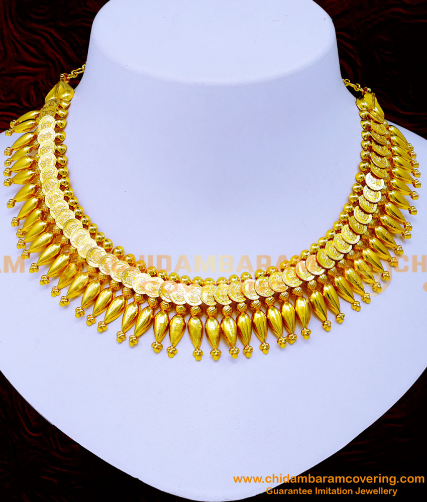 NLC1230 - Kerala Jewellery Lakshmi Kasu Mullamottu Necklace Design