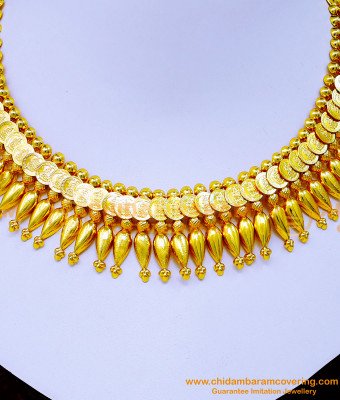 NLC1230 - Kerala Jewellery Lakshmi Kasu Mullamottu Necklace Design