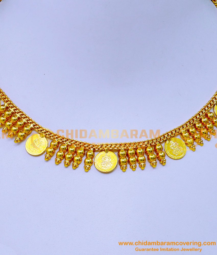 NLC1232 - Simple Lakshmi Kasu 1gm Gold Plated Jewellery Online