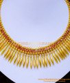 NLC1233 - Beautiful Ruby Stone Kerala Mullamottu Necklace Online