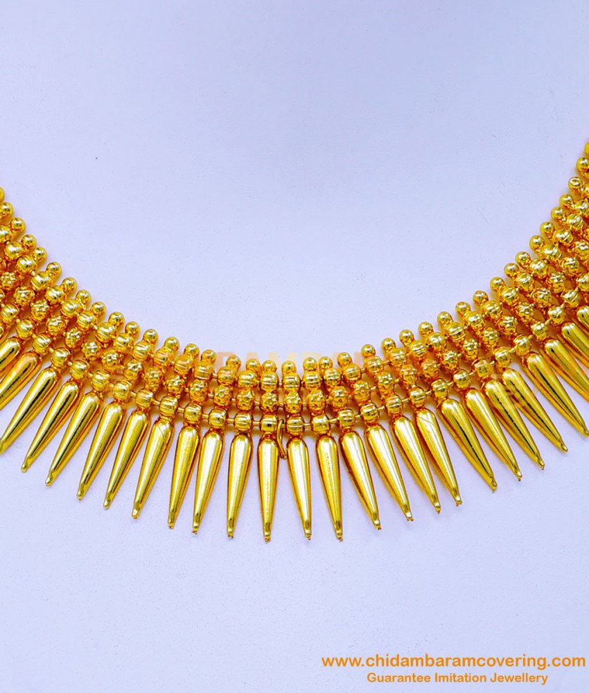 NLC1234 - Traditional Mullamottu Necklace Kerala Jewellery Online