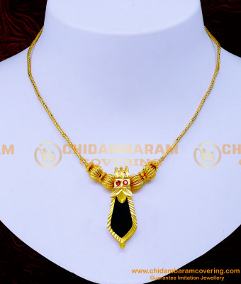 Nlc1236 - Gold Plated Single Nagapadam Pendant Necklace Design