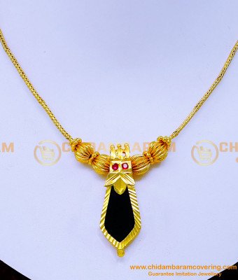 Nlc1236 - Gold Plated Single Nagapadam Pendant Necklace Design