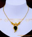 Nlc1237 - Traditional Single Green Palakka Manga Locket Necklace 