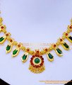 NLC1238 - Traditional Kerala Green Nagapadam Necklace Designs 