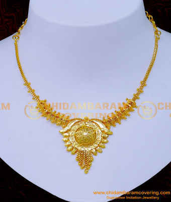 NLC1252 - Latest 1 Gram Gold Simple Necklace Designs for Wedding