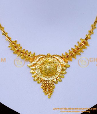 NLC1252 - Latest 1 Gram Gold Simple Necklace Designs for Wedding