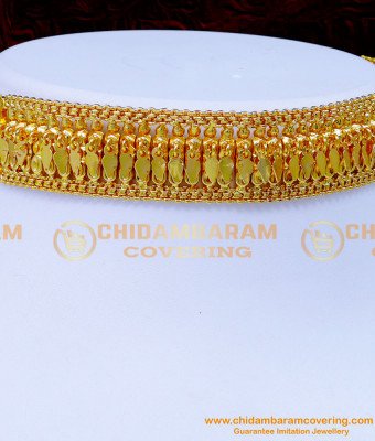NLC1257 - Kerala Jewellery Single Line Elakkathali Necklace Gold Design Online 