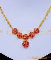 NLC1262 - Unique Ruby Pendant Chain Necklace Designs for Girls