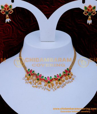 NLC1264 - Beautiful Flower Design Antique Jewellery Choker Necklace Set