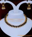 NLC1267 - Attractive Black Kemp Stone Necklace Set Antique Jewellery 