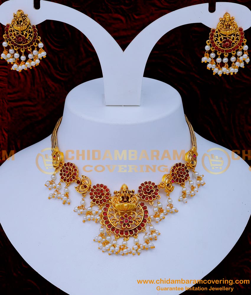 NLC1268 - Traditional Beads Antique Temple Jewellery Set for Marriage