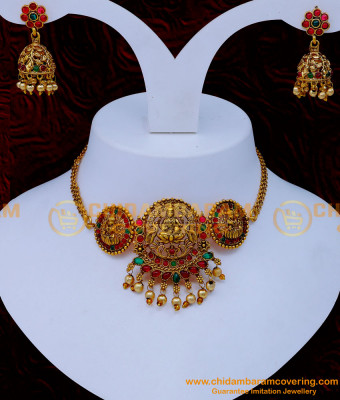 NLC1281 - Trendy Bridal Antique Choker Necklace Imitation Jewellery 