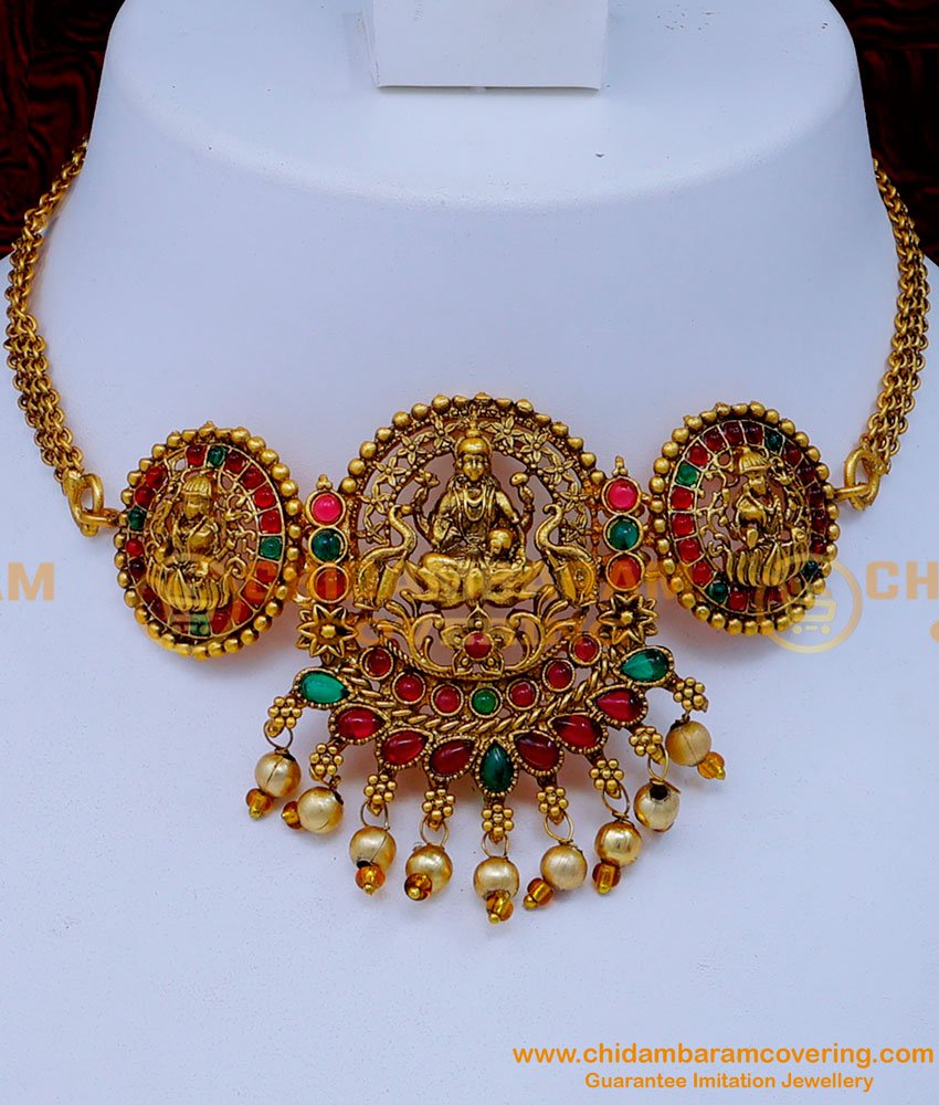NLC1281 - Trendy Bridal Antique Choker Necklace Imitation Jewellery 