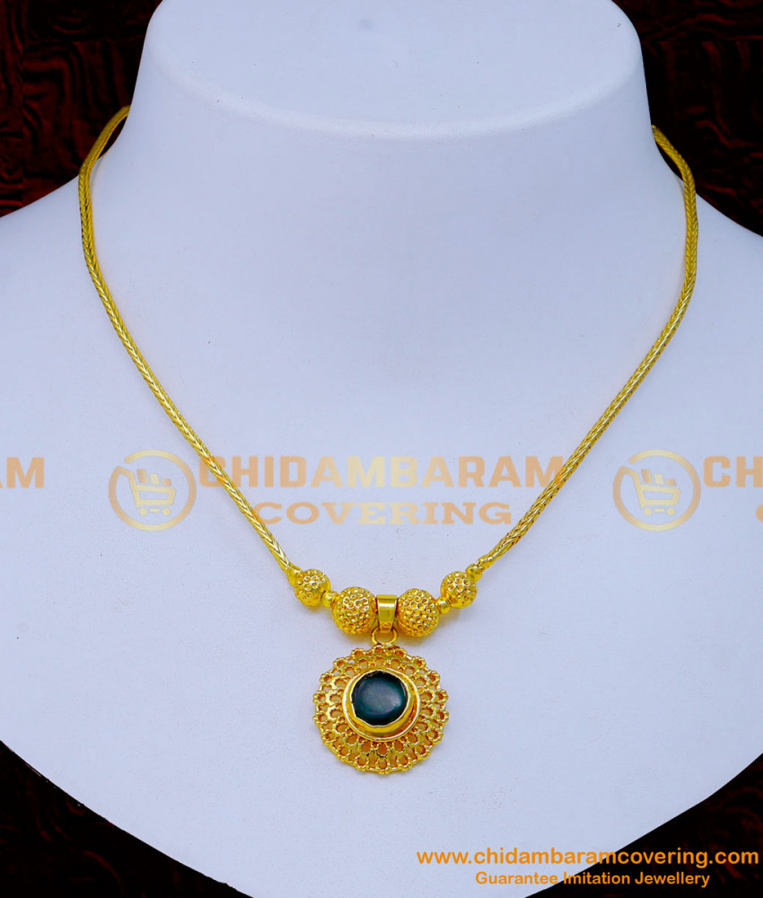 Nlc1283 - Simple Gold Plated Kerala Necklace Design for Women