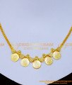 NLC1286 - Gold Design Light Weight Lakshmi Coin Necklace Designs